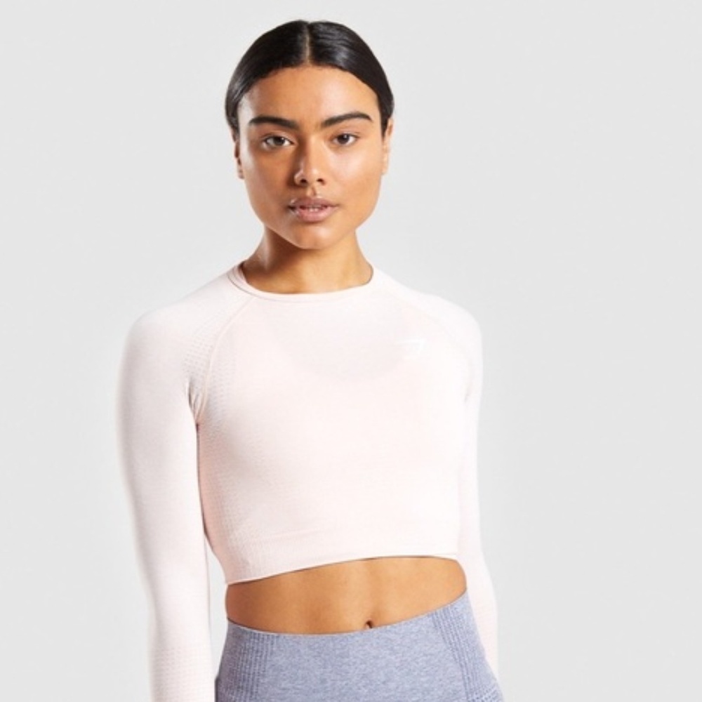 Gymshark Vital Seamless Crop Top in Blush - Picture 1 of 5